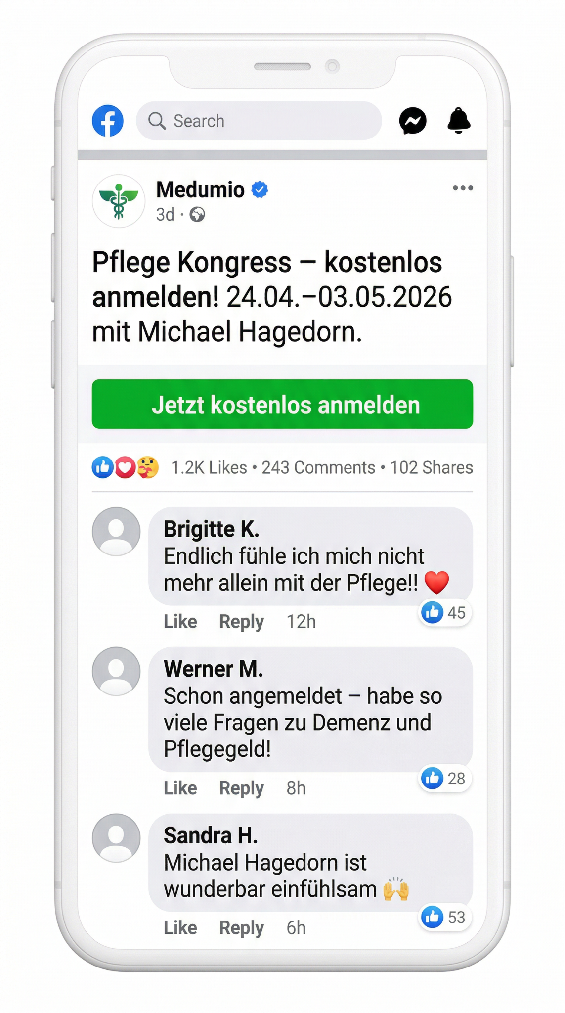 Medumio - Wissen, was hilft. Wissen, das hilft. Facebook ad