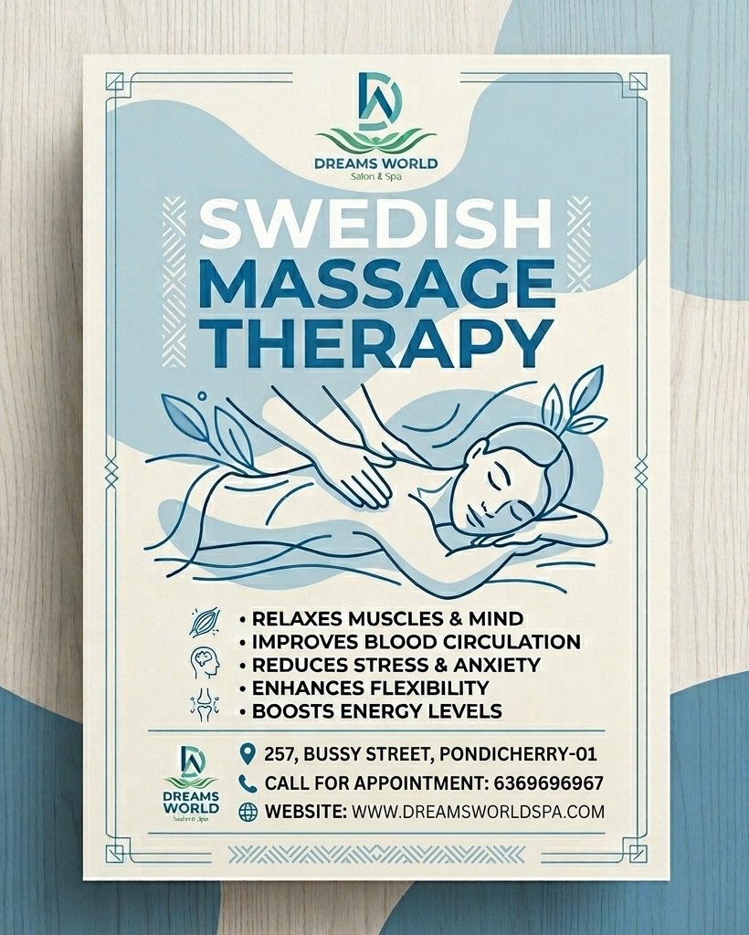 Dreams World Salon & Spa Facebook ad: Escape the Pondicherry heat and the city noise.