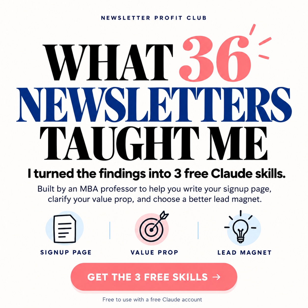 Destini Copp Facebook ad: 3 Free Claude Skills for Newsletters