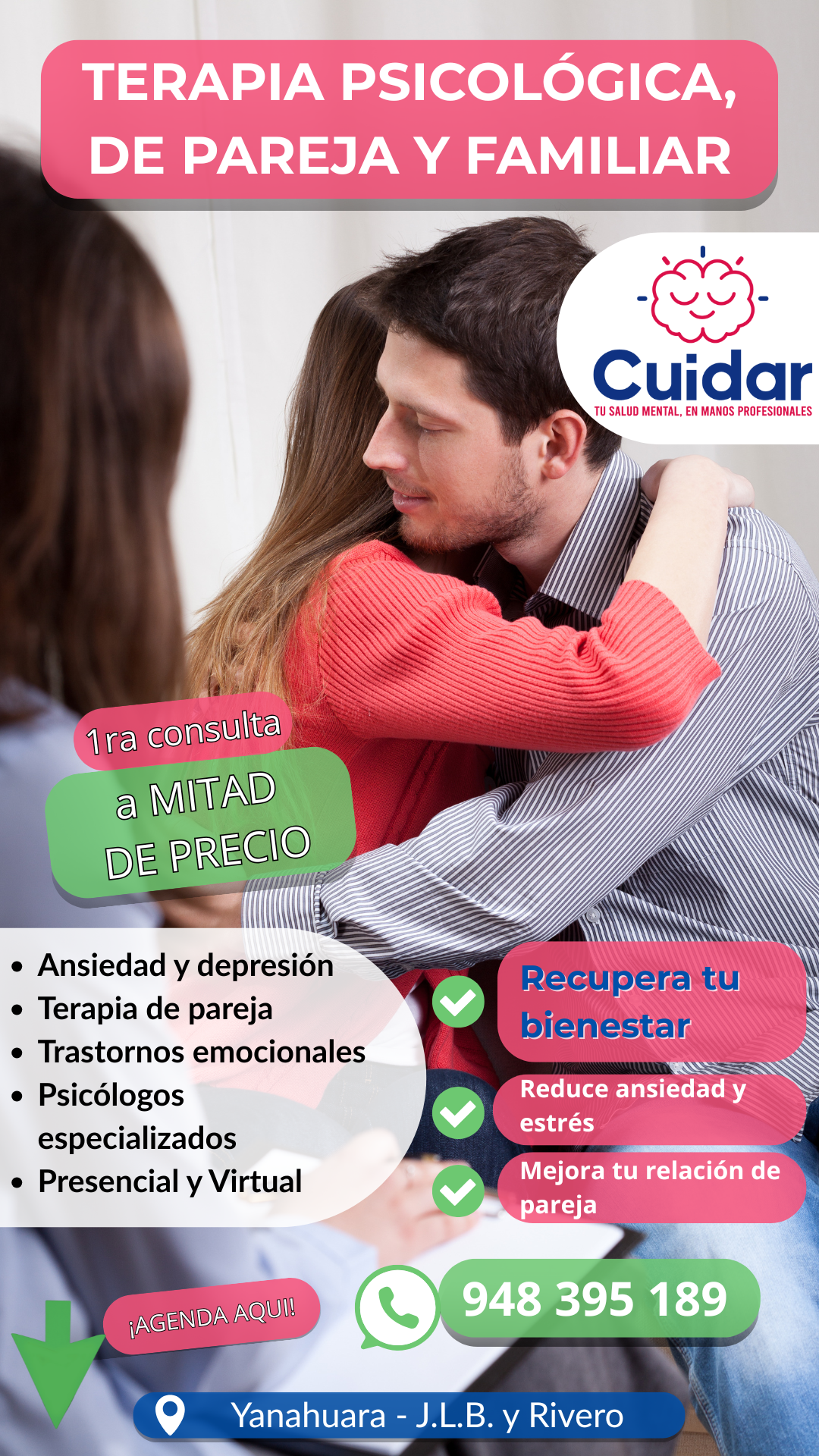 Cuidar Centro Psicológico Facebook ad from Jan 12, 2026