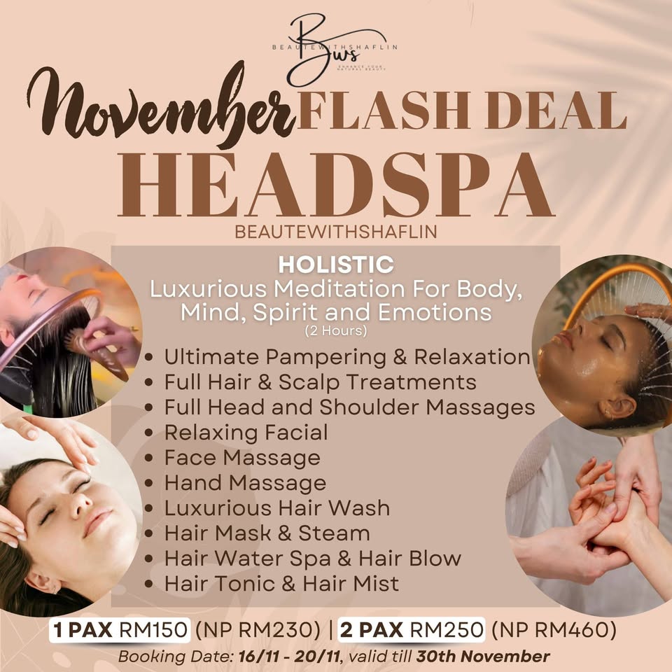 Beautewithshaflin Facebook ad: PROMO HOLISTIC HEADSPA, LIMITED TIME!