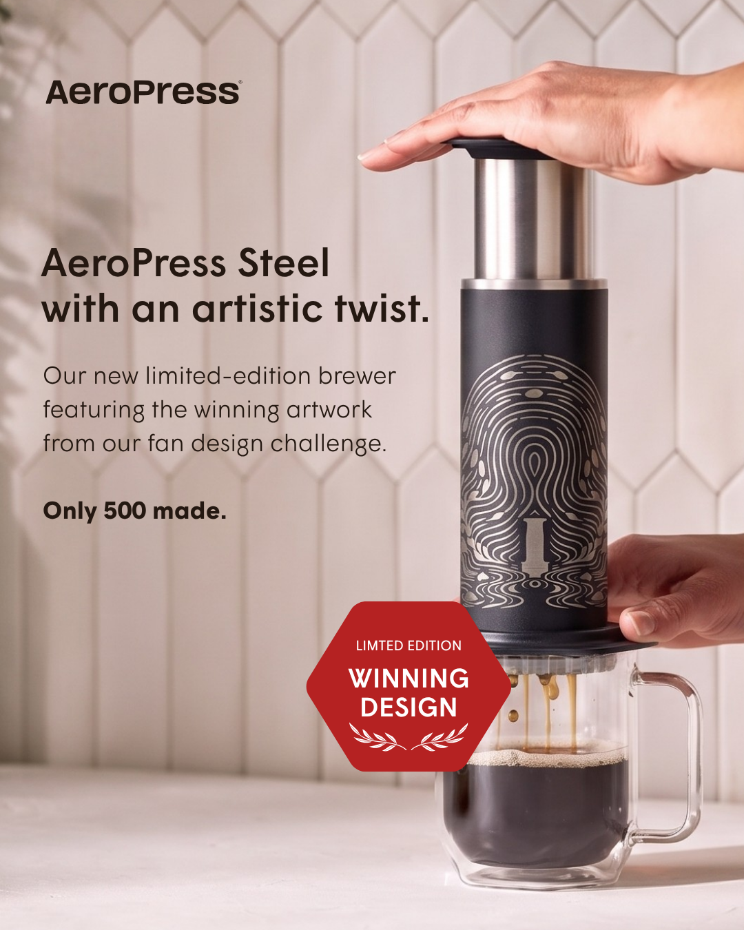 AeroPress Facebook ad: Meet AeroPress Steel Limited Edition