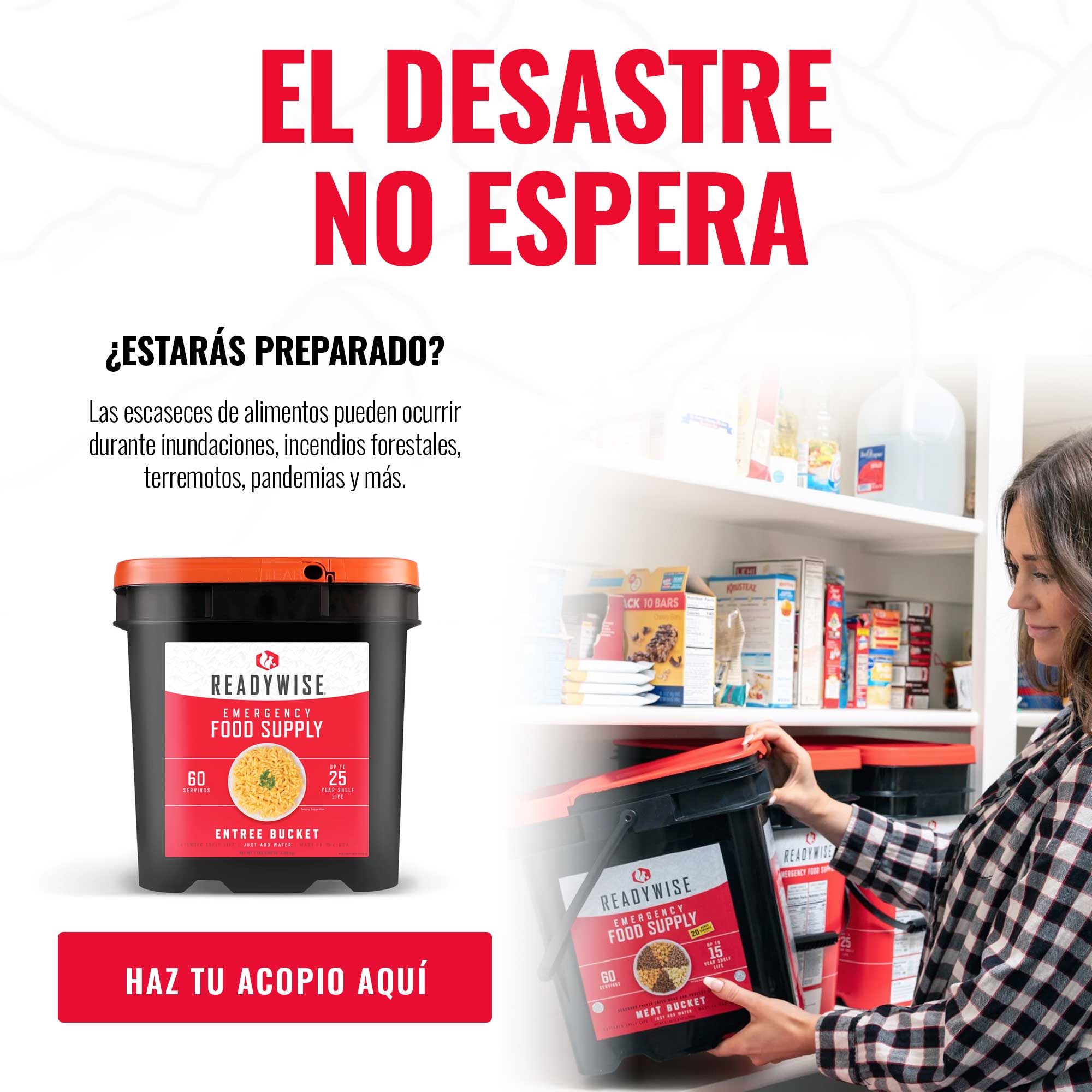 ReadyWise UK Facebook ad: Comida de Emergencia ReadyWise