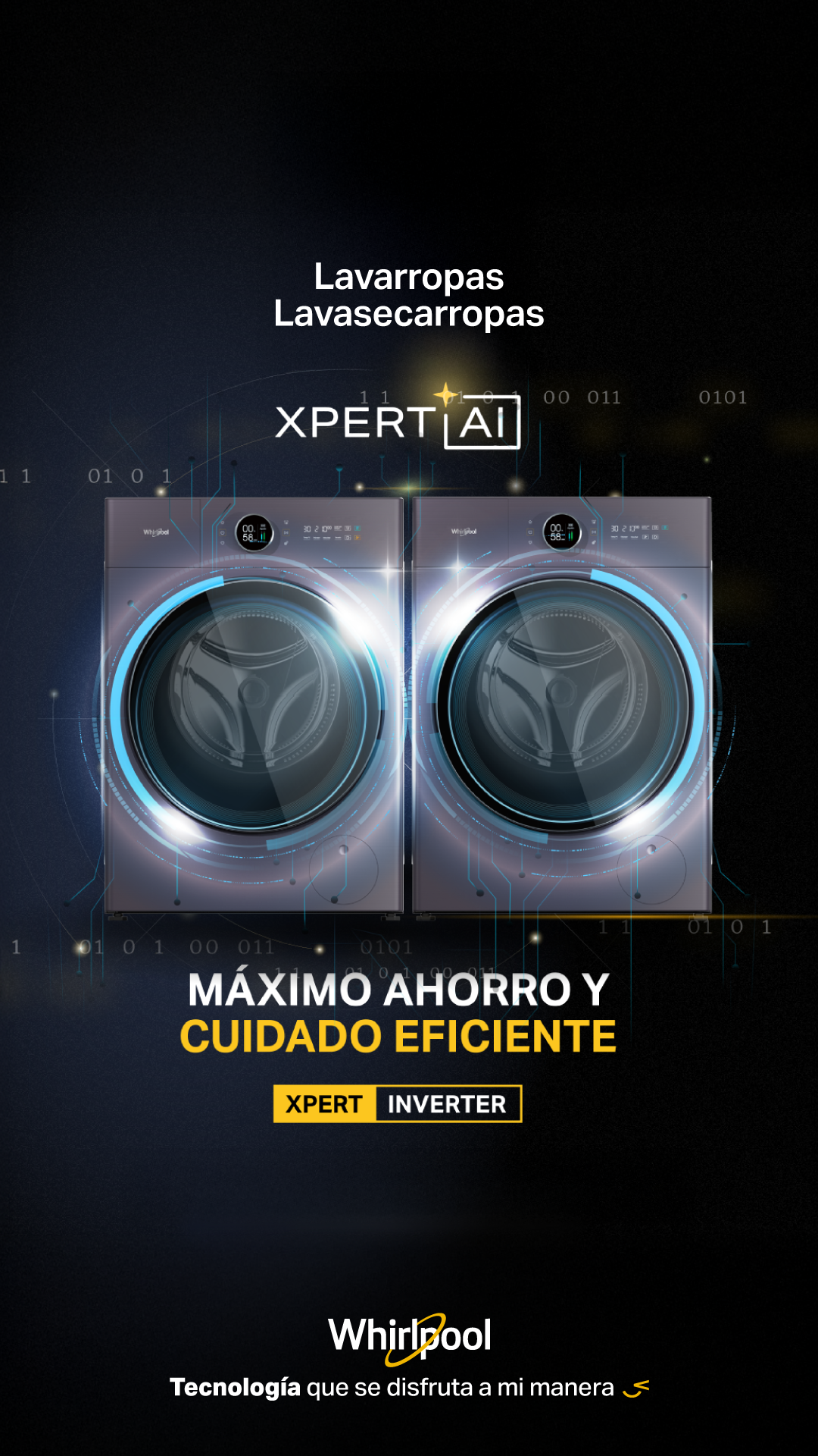 Whirlpool Facebook ad: Ahorro y cuidado en cada lavado