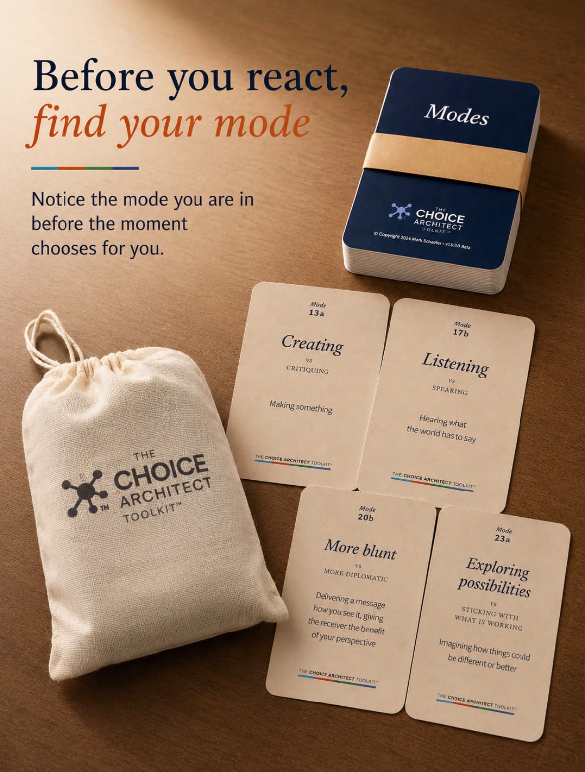Choice Architect Facebook ad: Before you react, find your mode