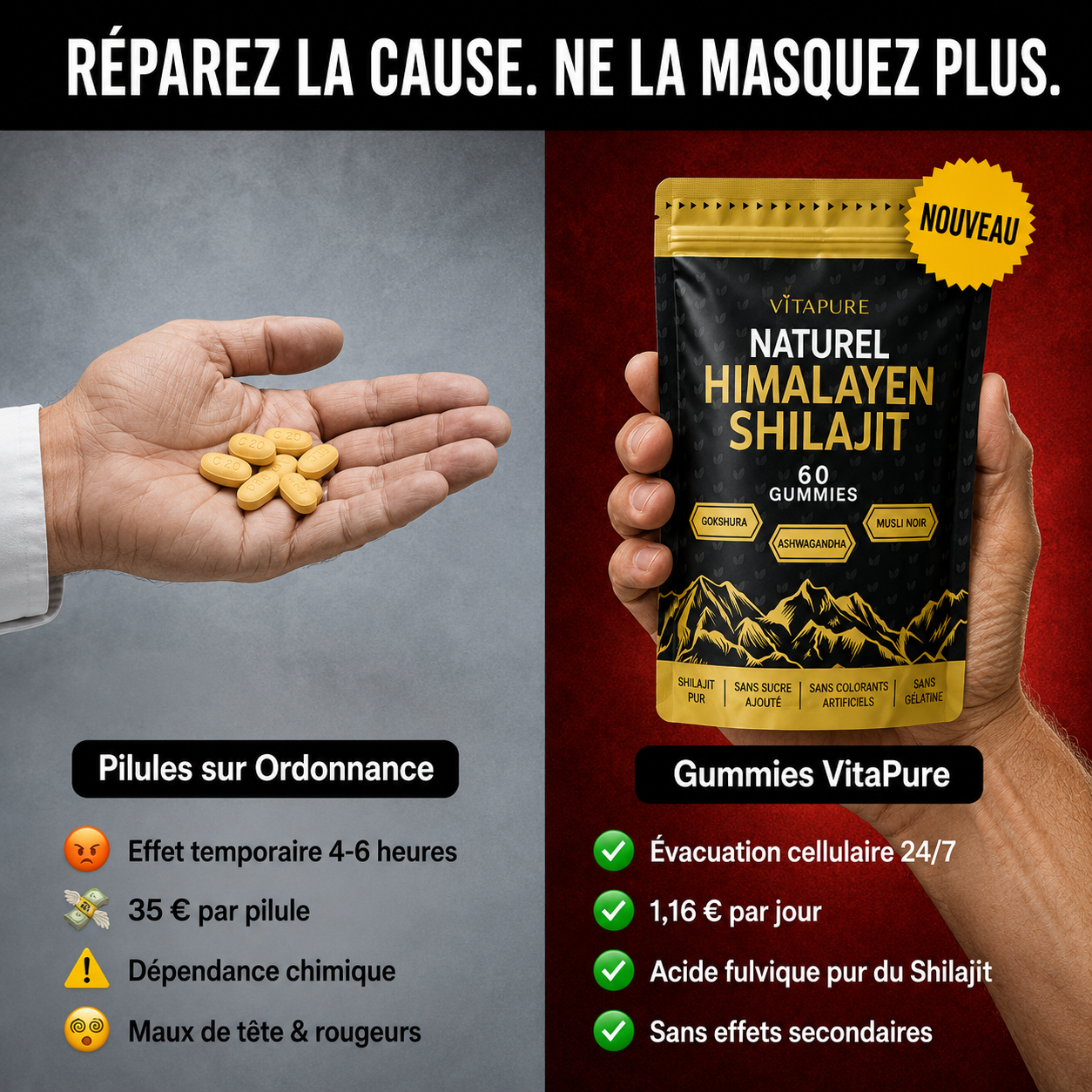 Vitalité France Magazine Facebook ad: Retrouvez vos érections d'avant le diabète