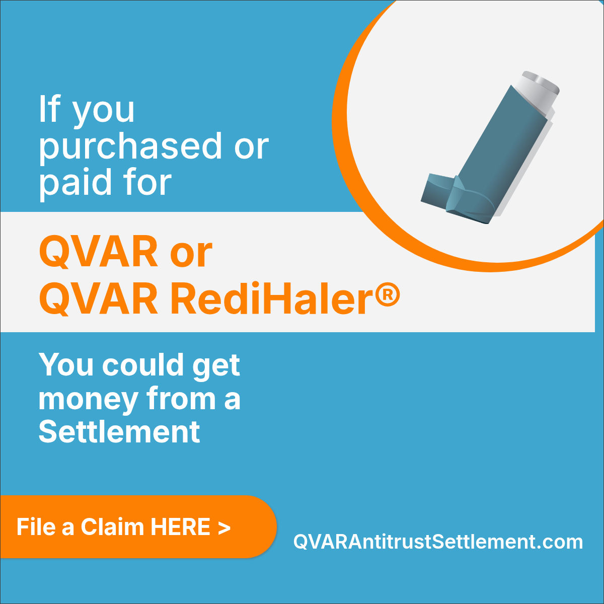 QVAR Antitrust Settlement Facebook ad: Class Action Settlement