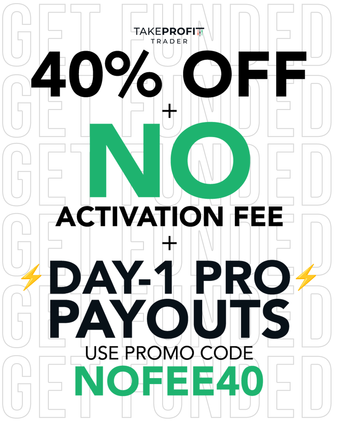 Take Profit Trader Facebook ad: 3-Day Test + No Activation Fee