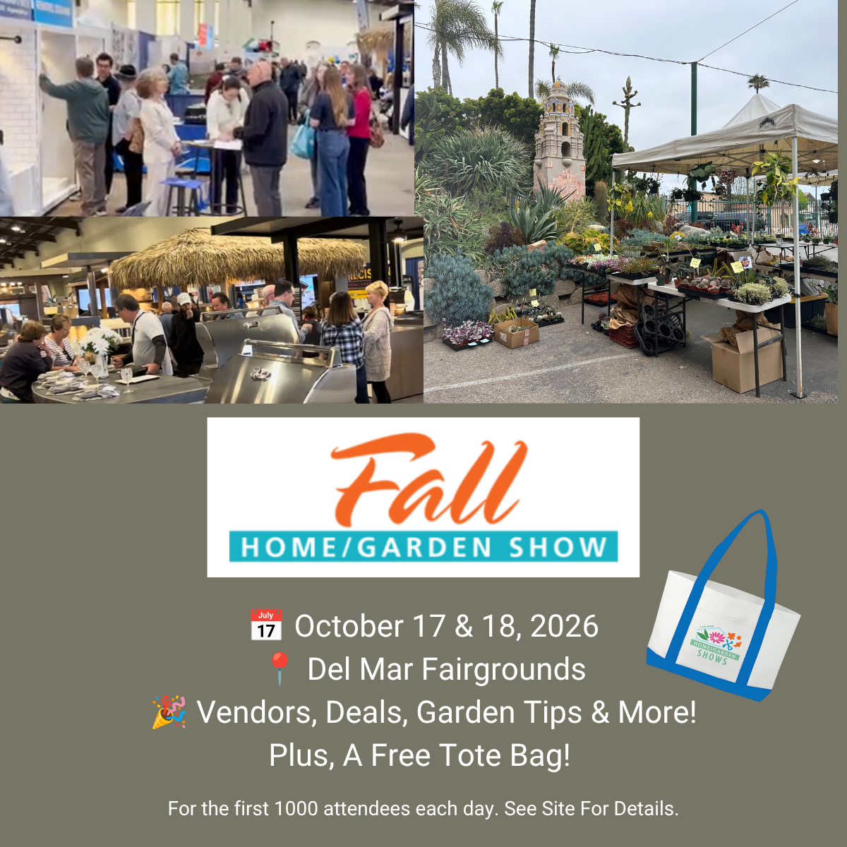 San Diego Home/Garden Shows Facebook ad: Oct 17 & 18: Attend for FREE
