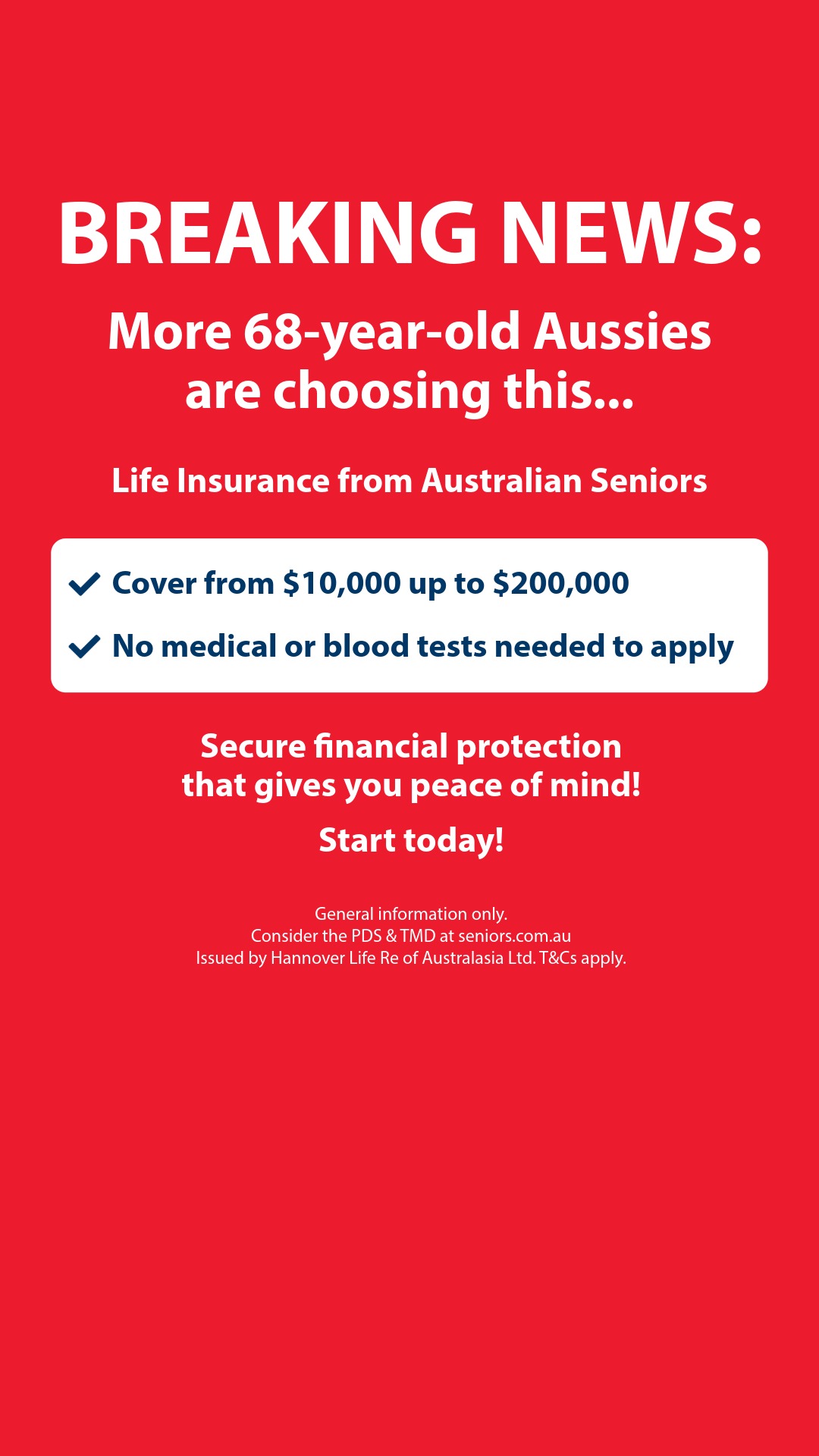 Australian Seniors Insurance Agency Facebook ad