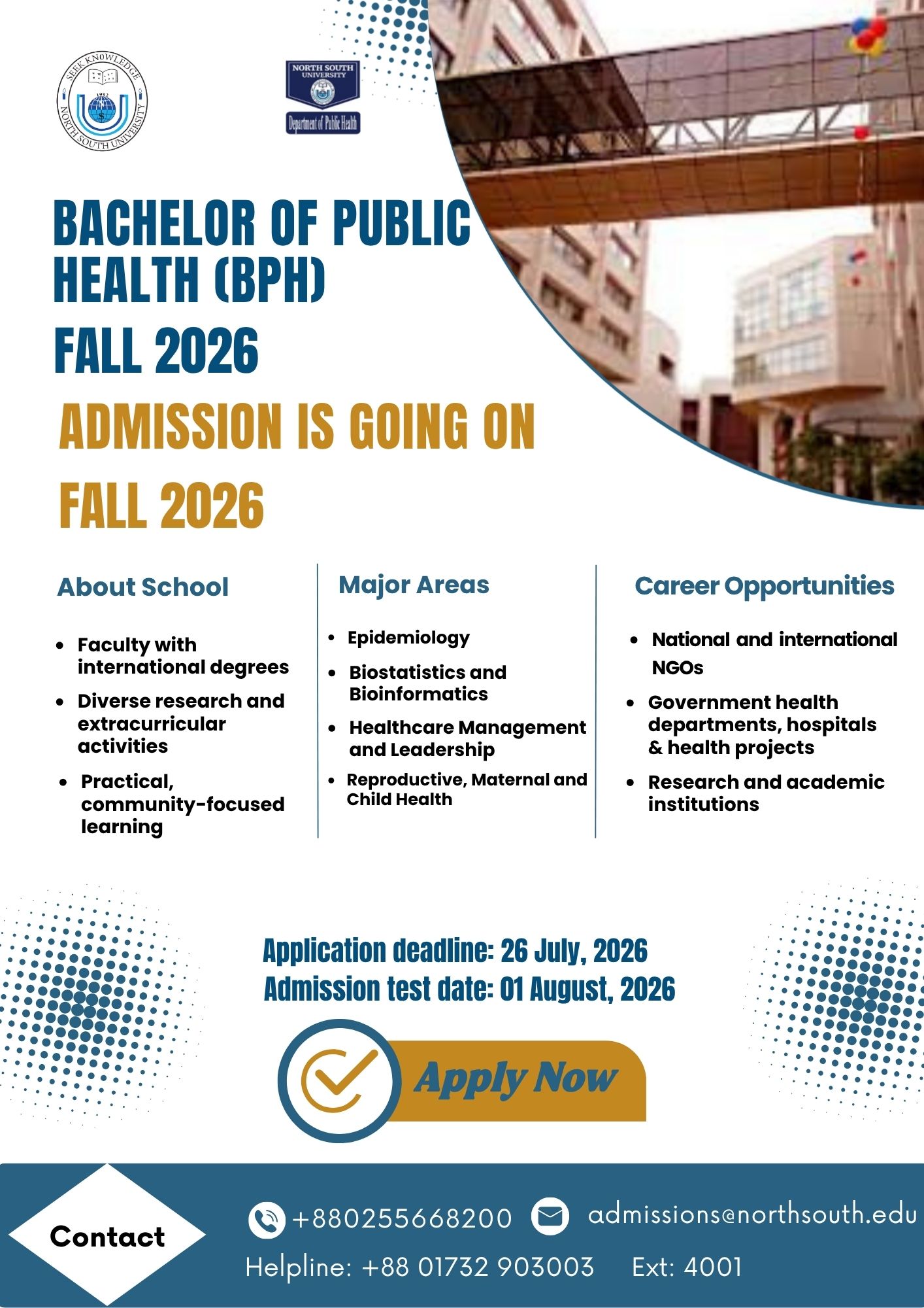 Department of Public Health, North South University Facebook ad