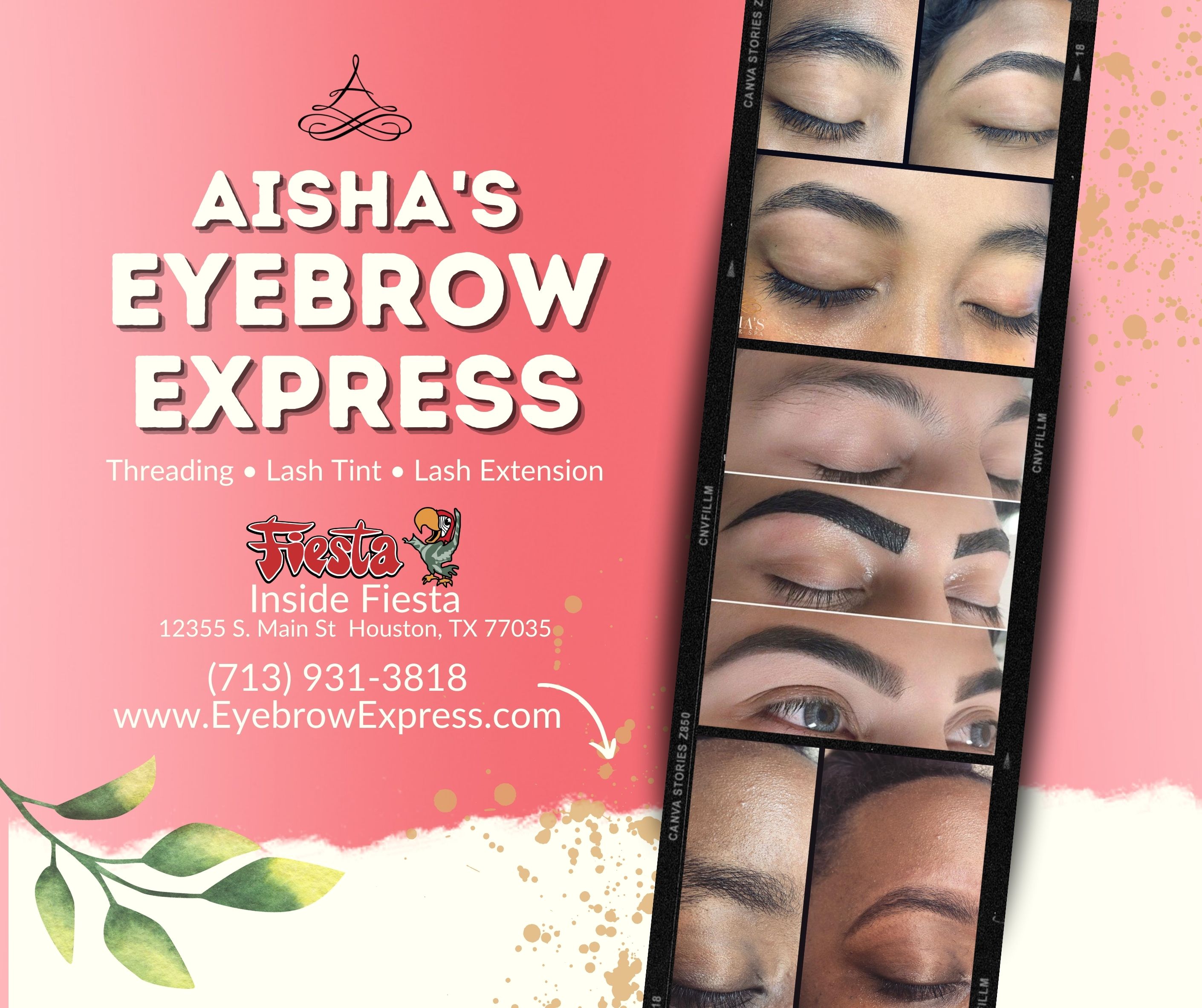 Eyebrow Express Facebook ad: We are your premier Houston Threading Salon conveniently…