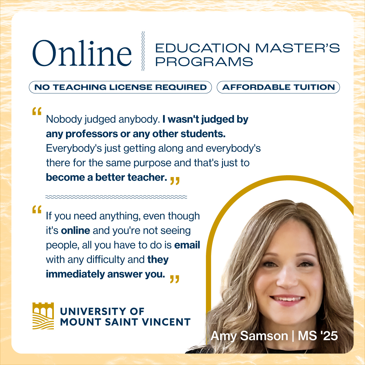 University of Mount Saint Vincent Facebook ad