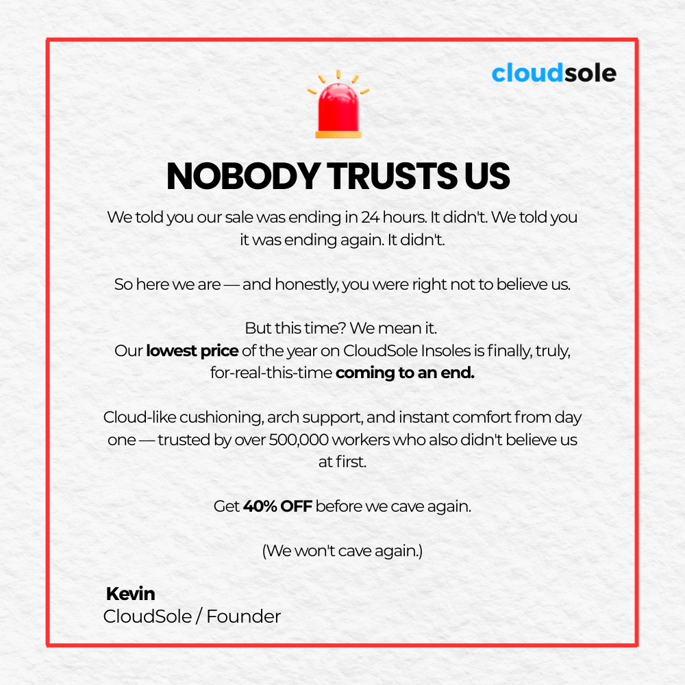 CloudSole Facebook ad