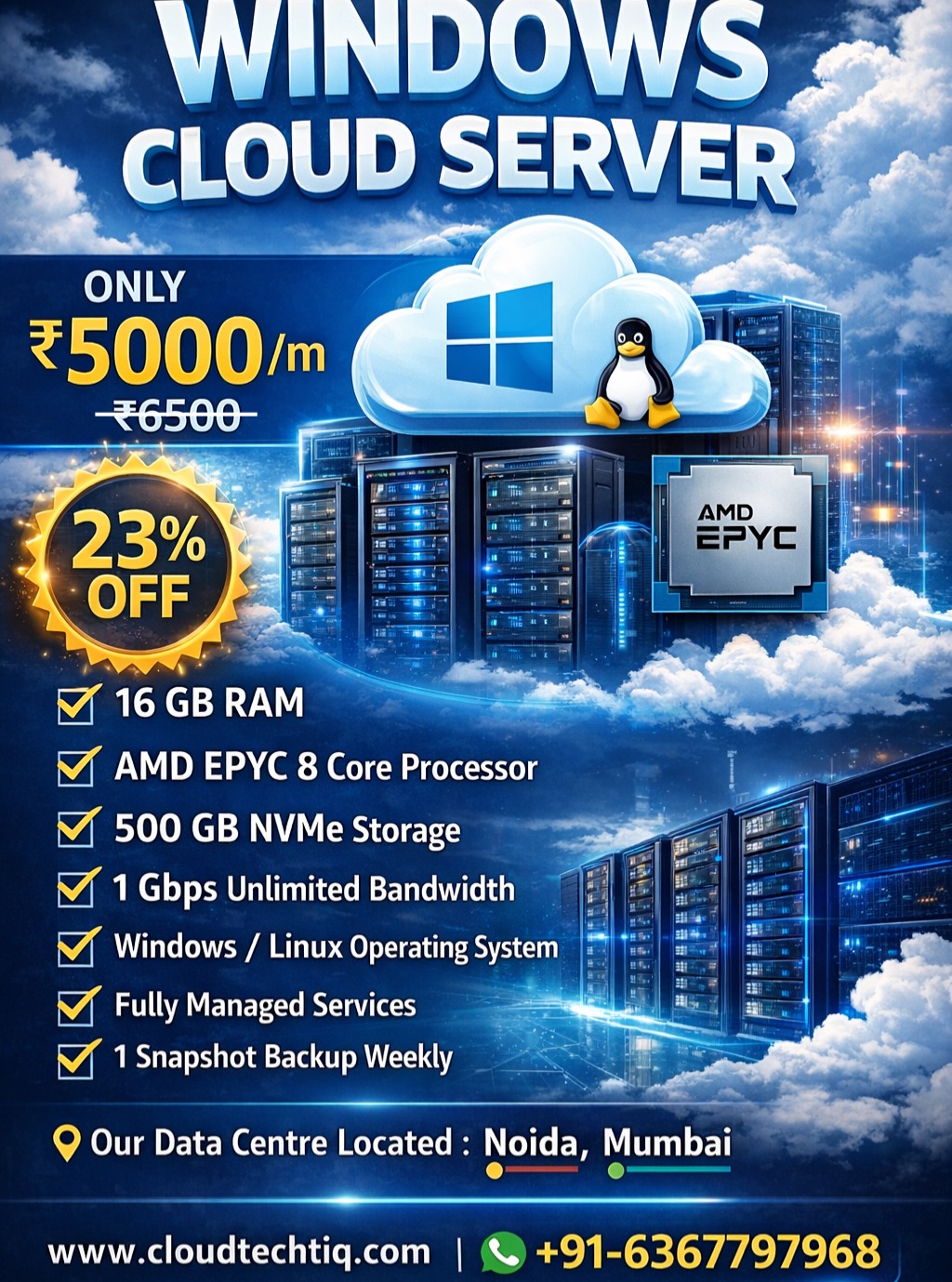 CloudTechtiq Facebook ad: Upgrade Your Business with High-Performance Cloud Servers…