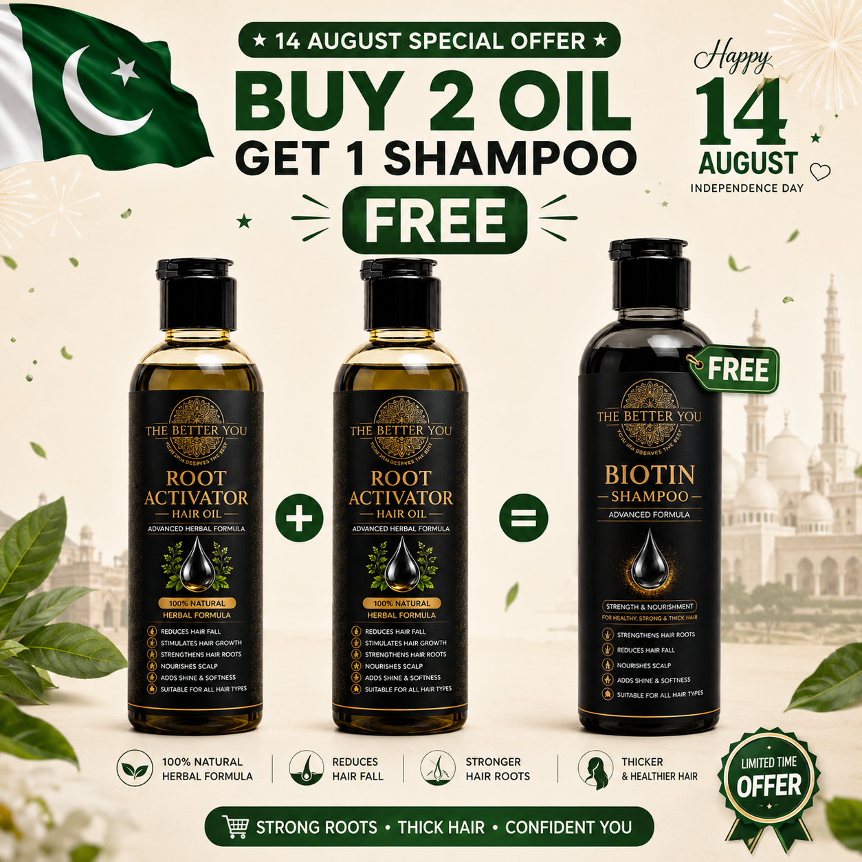 Thebetteryou Facebook ad: Root Activator Hair oil