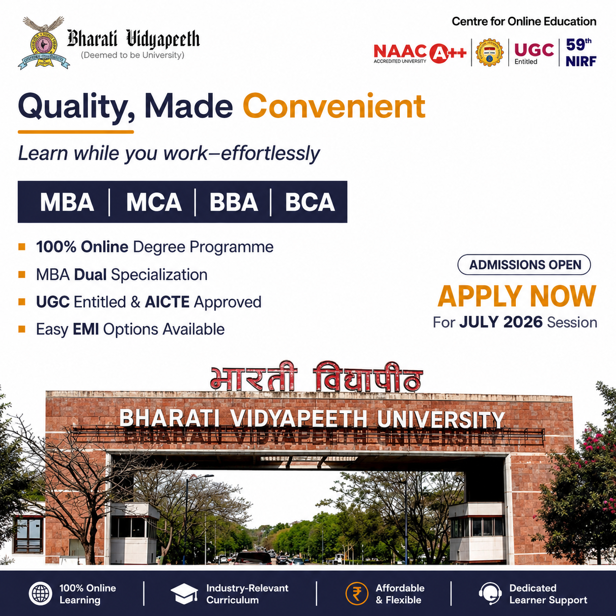 Bharati Vidyapeeth Online Degree Programs  Facebook ad