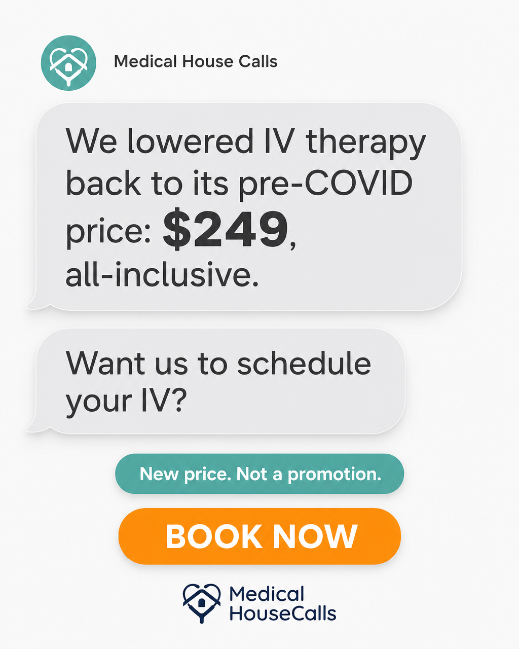 Medical House Calls Facebook ad: New Pricing Starts Today