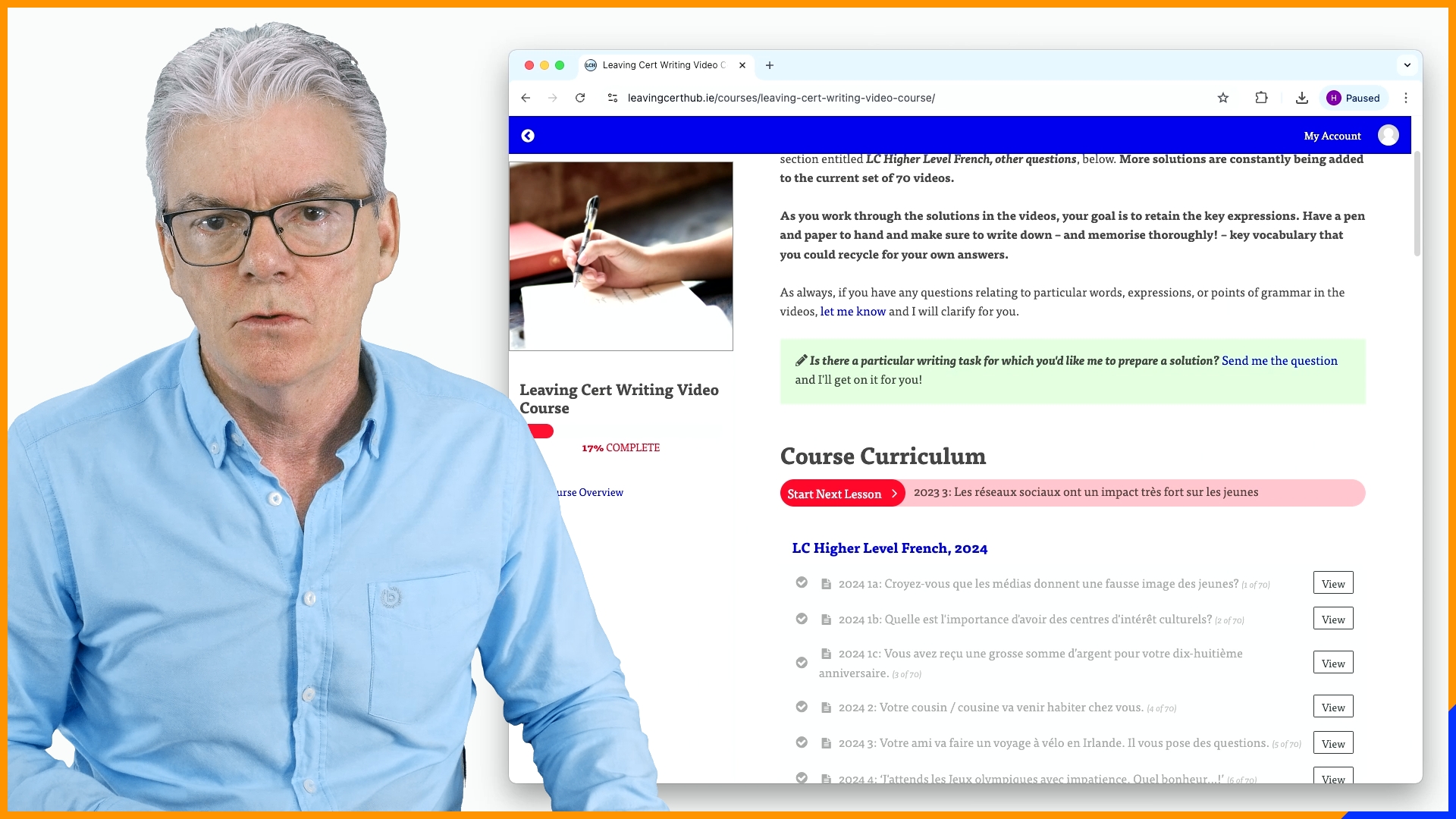 Hugh Nagle Facebook ad: LC French Video Course