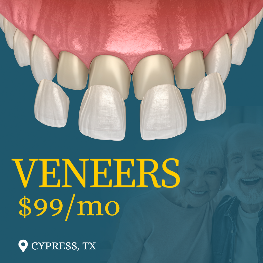 Nu Dentistry Cypress Facebook ad: Veneers Starting at $99/month
