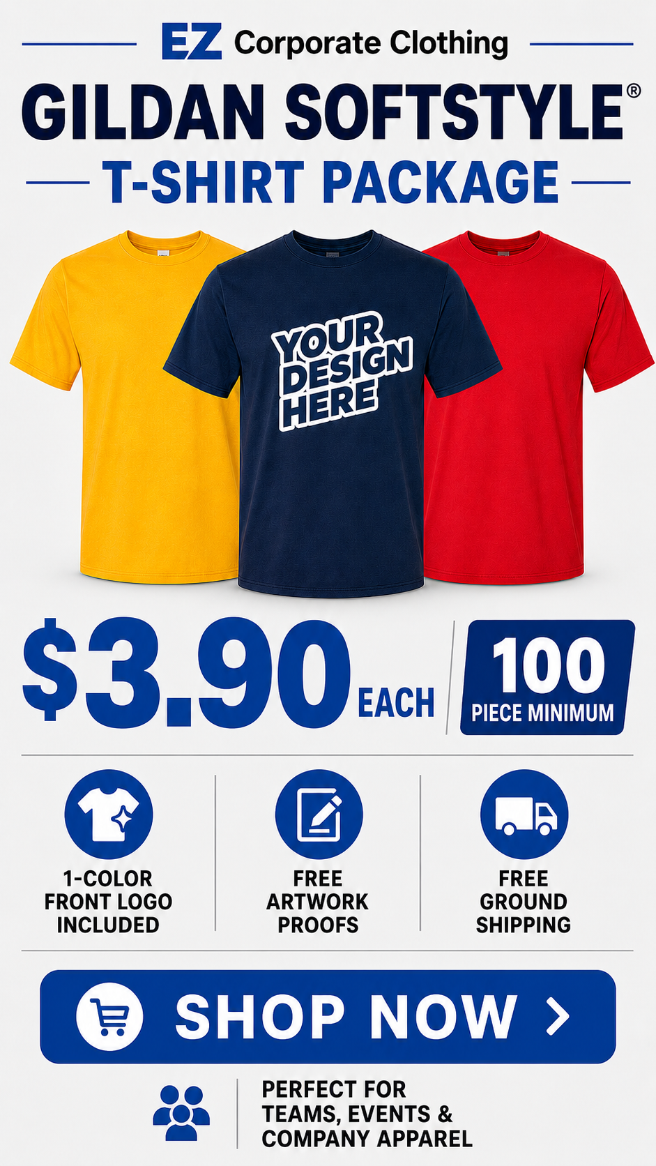 EZ Corporate Clothing Facebook ad from May 19, 2026