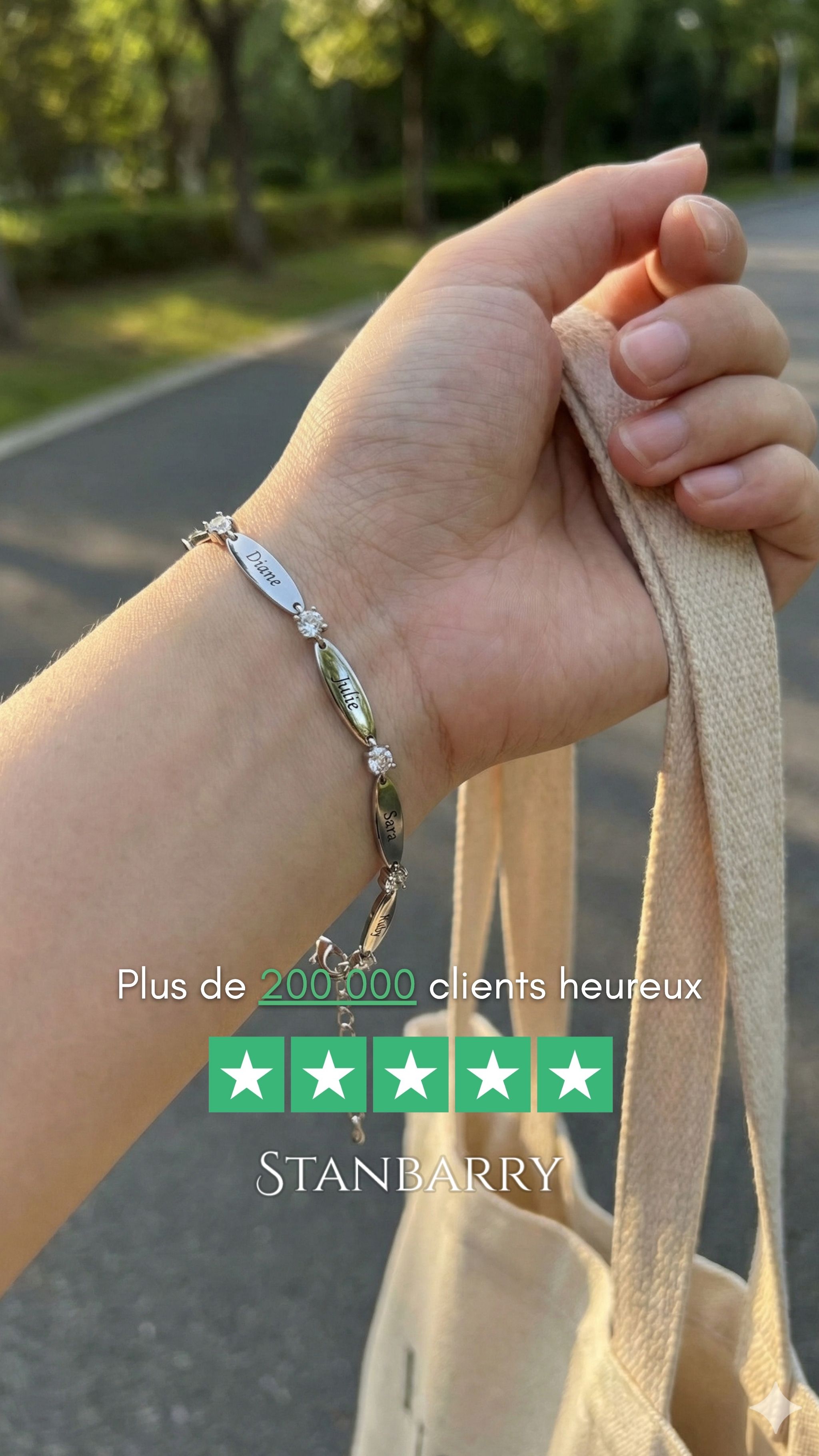 Stanbarry Bijoux Facebook ad: Un bracelet gravé, un souvenir éternel