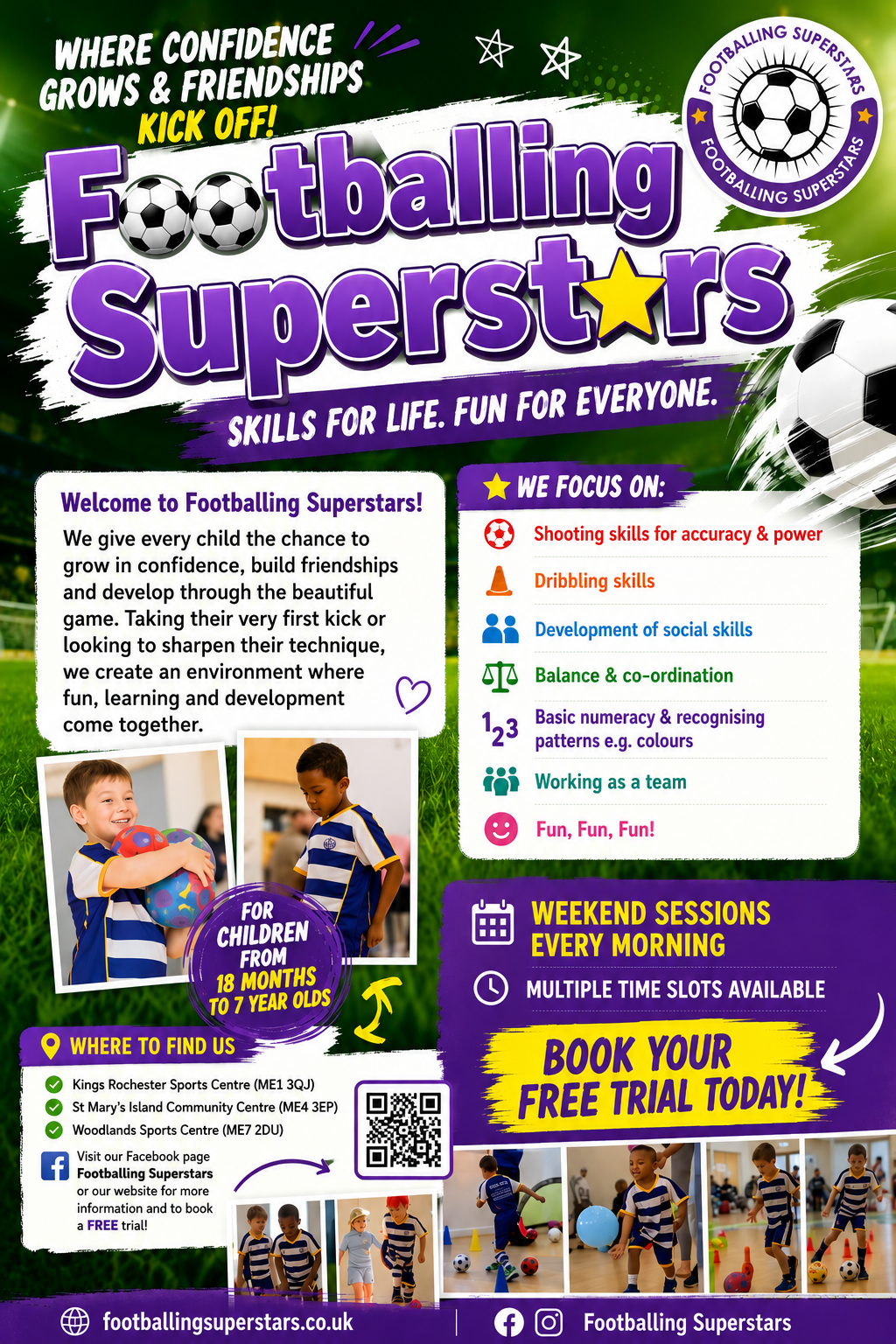 Footballing Superstars Facebook ad: Welcome everyone to the exciting world of Footballing…