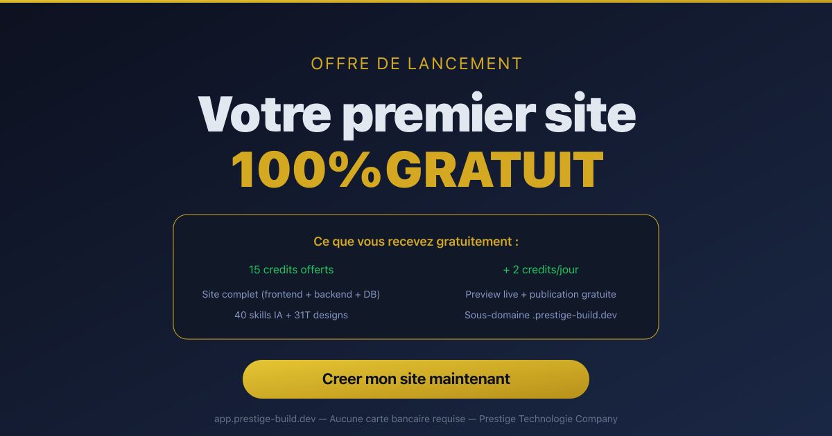 Prestige Build Pro officiel Facebook ad