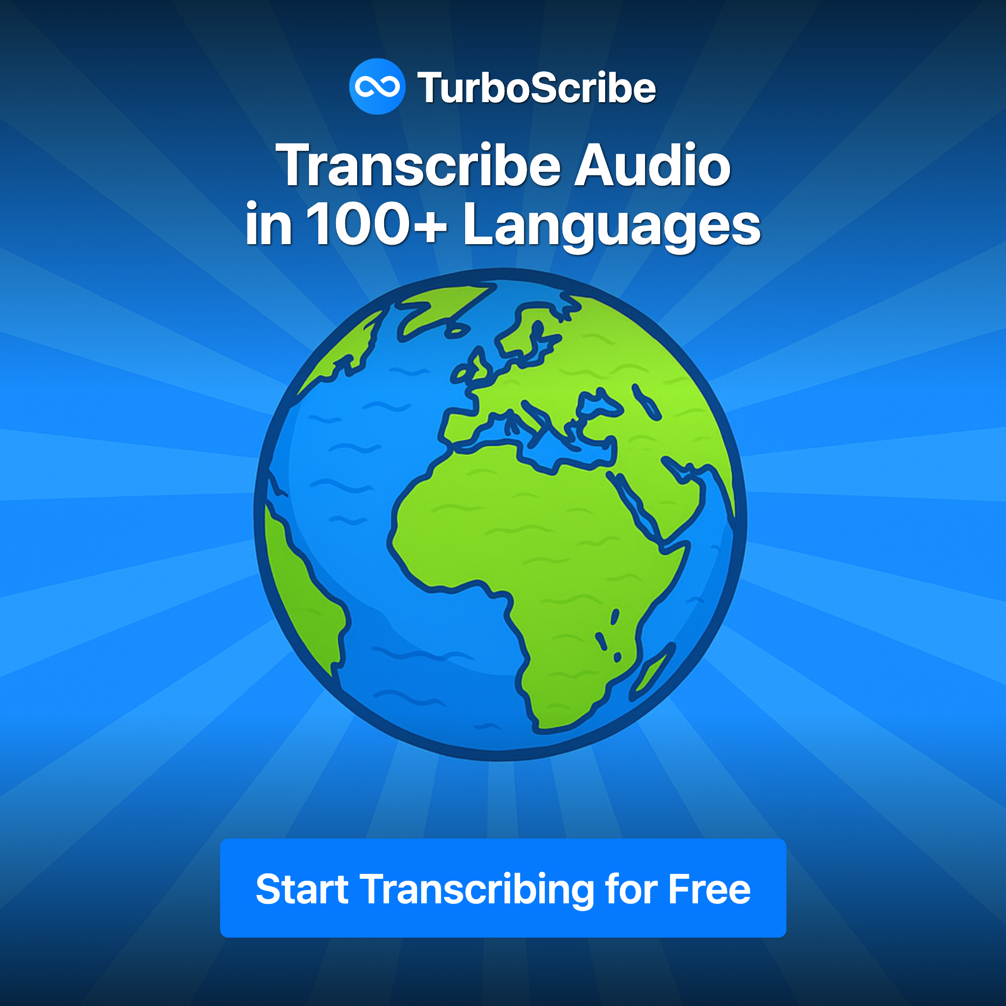 TurboScribe Facebook ad: Transcribe Audio and Video to Text