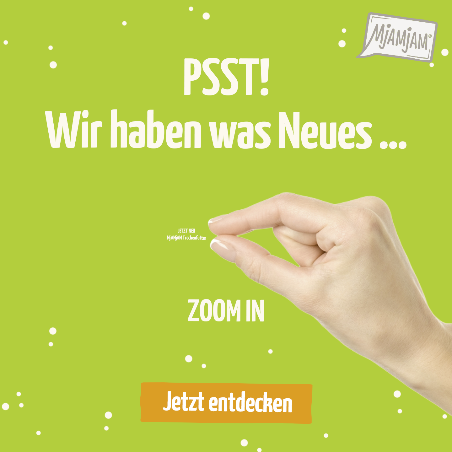MjAMjAM Petfood Facebook ad: Jetzt kracht’s im Napf