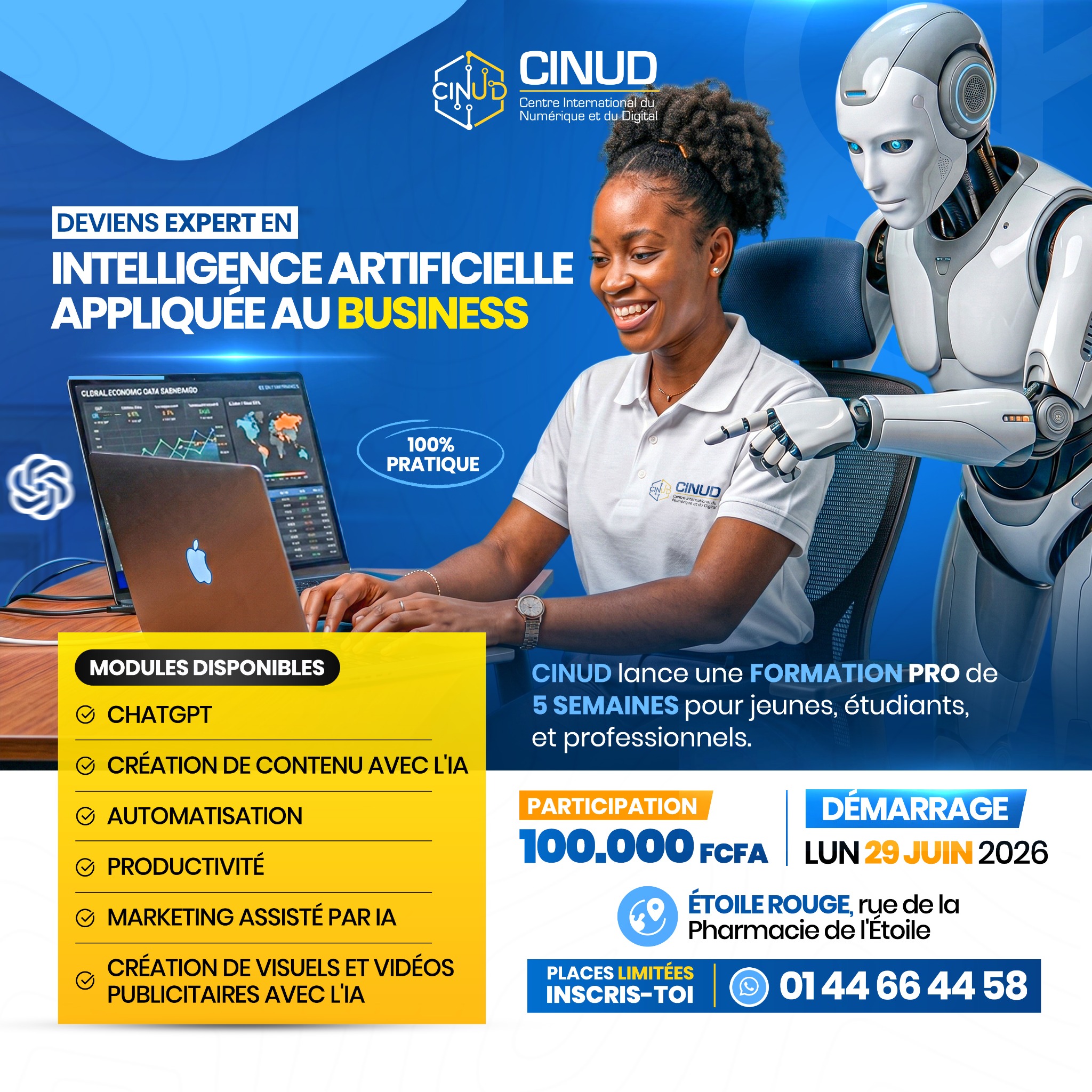CINUD - Centre International du Numérique et du Digital Facebook ad: 𝗟'𝗶𝗻𝘁𝗲𝗹𝗹𝗶𝗴𝗲𝗻𝗰𝗲 𝗔𝗿𝘁𝗶𝗳𝗶𝗰𝗶𝗲𝗹𝗹𝗲…