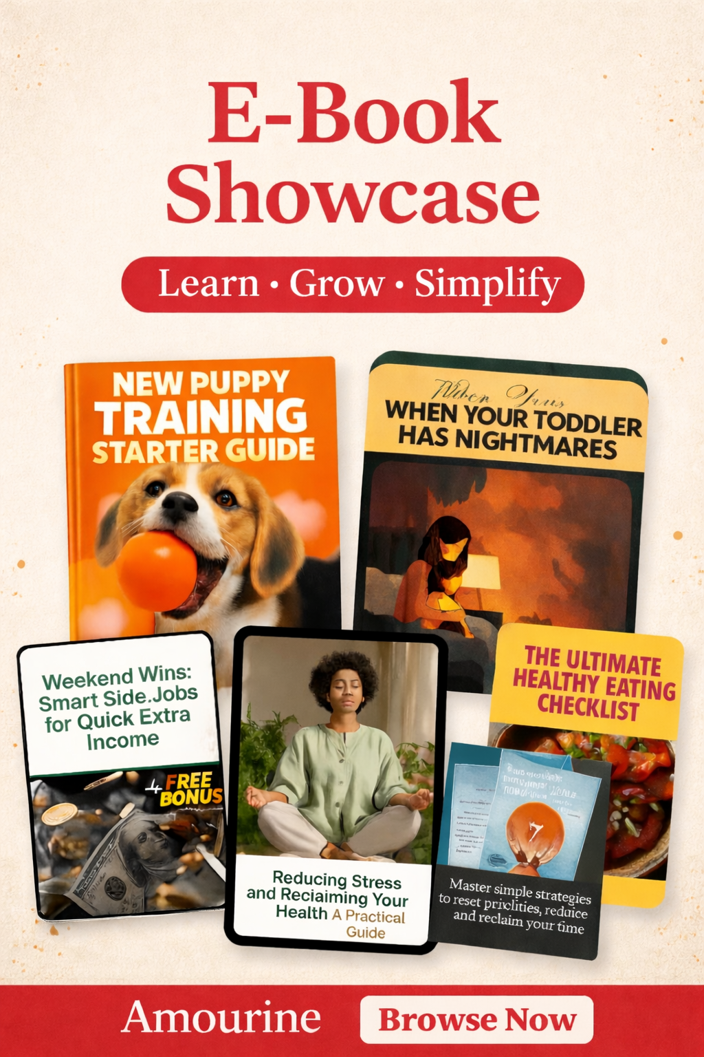 Amourine Facebook ad: Learn grow and explore!