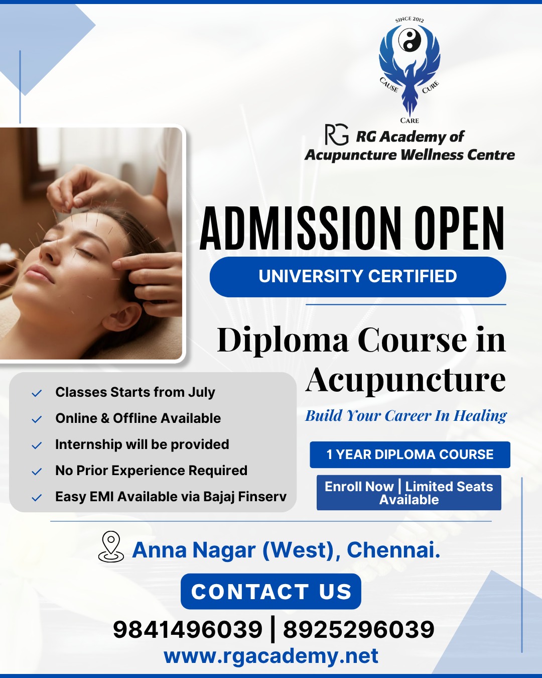 RG Academy of Acupuncture Wellness Centre - Chennai Facebook ad