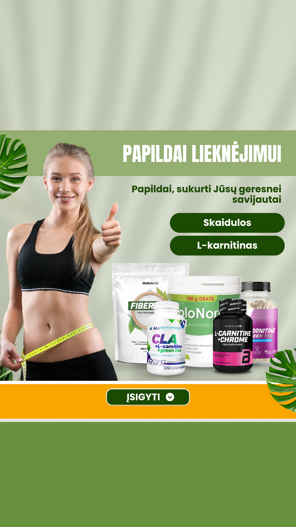 Proteinas.lt maisto papildai Facebook ad: Augalinė jėga, tavo sveikai gyvensenai!