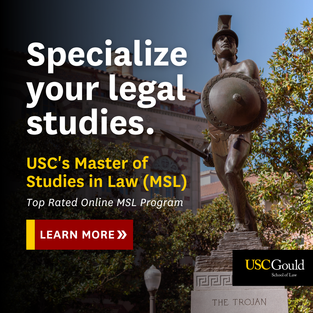 USC Gould School of Law Facebook ad: USC Gould Online MSL