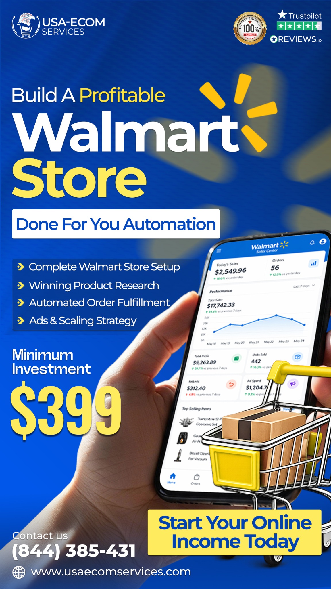 USA Ecom Services Facebook ad from Apr 29, 2026