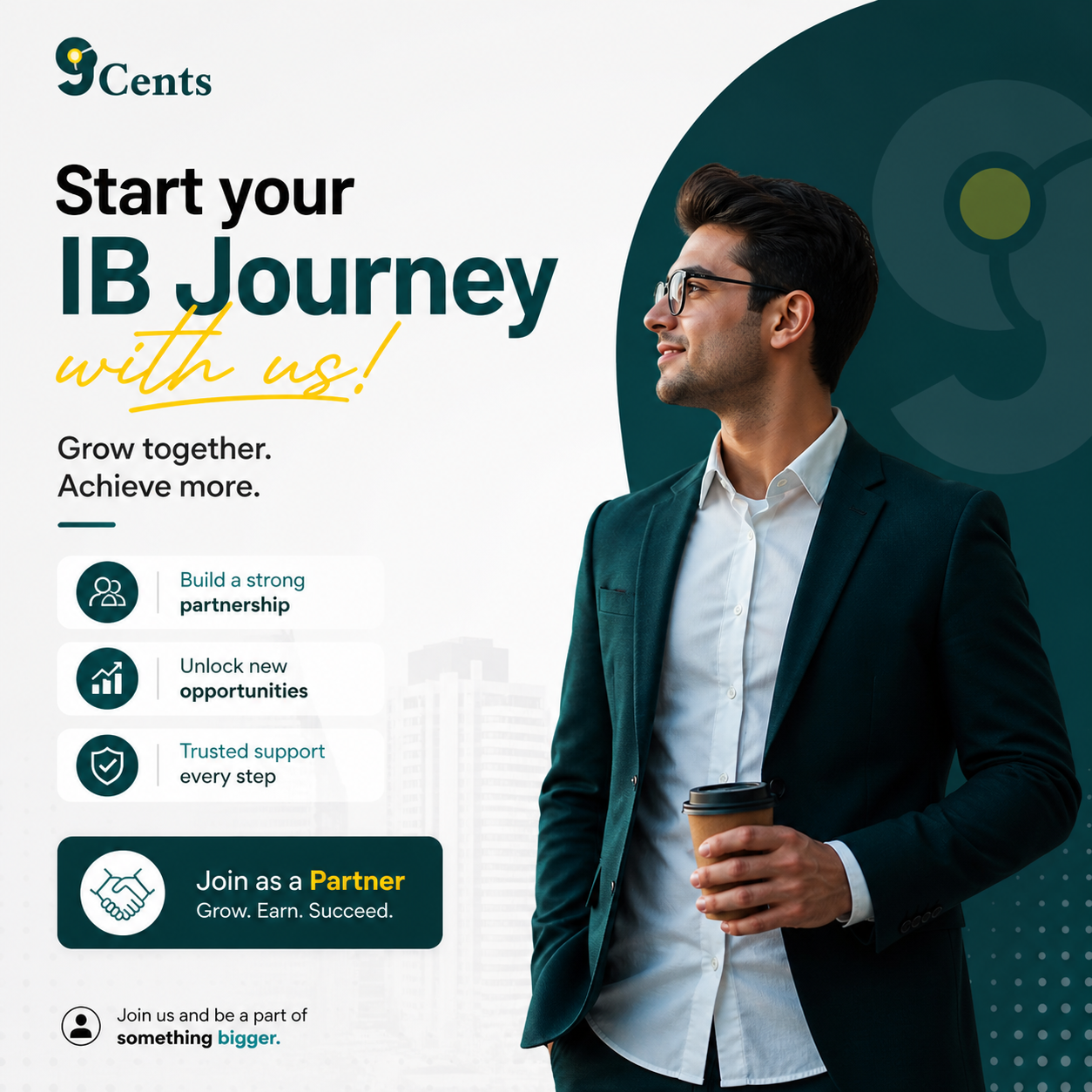 9Cents web Facebook ad: Partner with 9Cents and turn your trading community