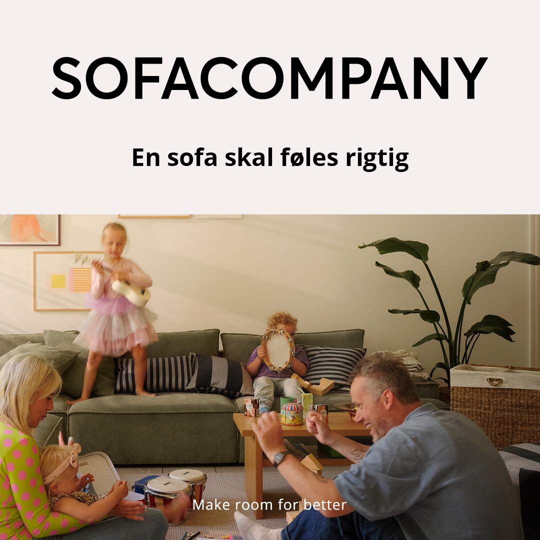 Sofacompany Facebook ad: En sofa skal føles rigtig.