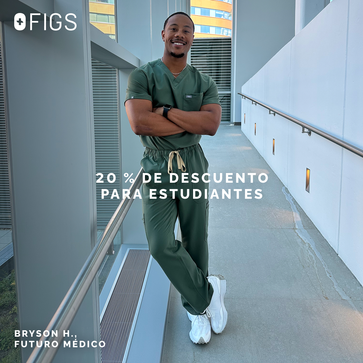 FIGS Facebook ad: 20% descuento para estudiantes