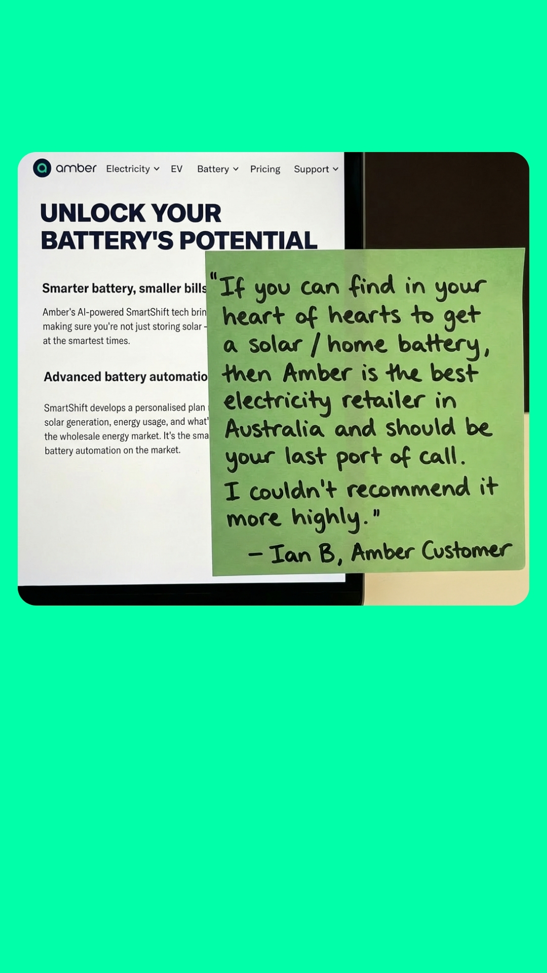 Amber Electric Facebook ad
