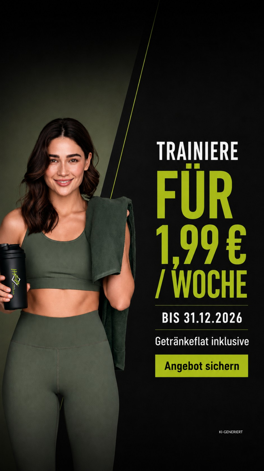 Sportstudio Highlight Facebook ad: 1,99 € / Woche bis Jahresende