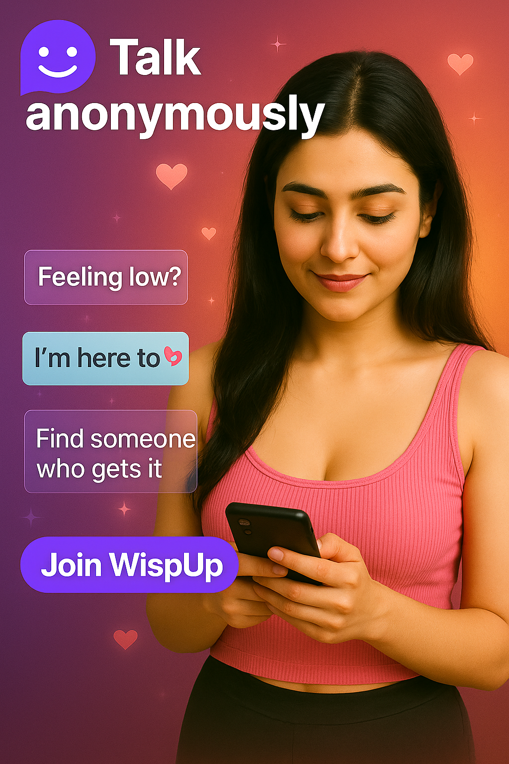 WispUp Facebook ad: Find People Who Get You.