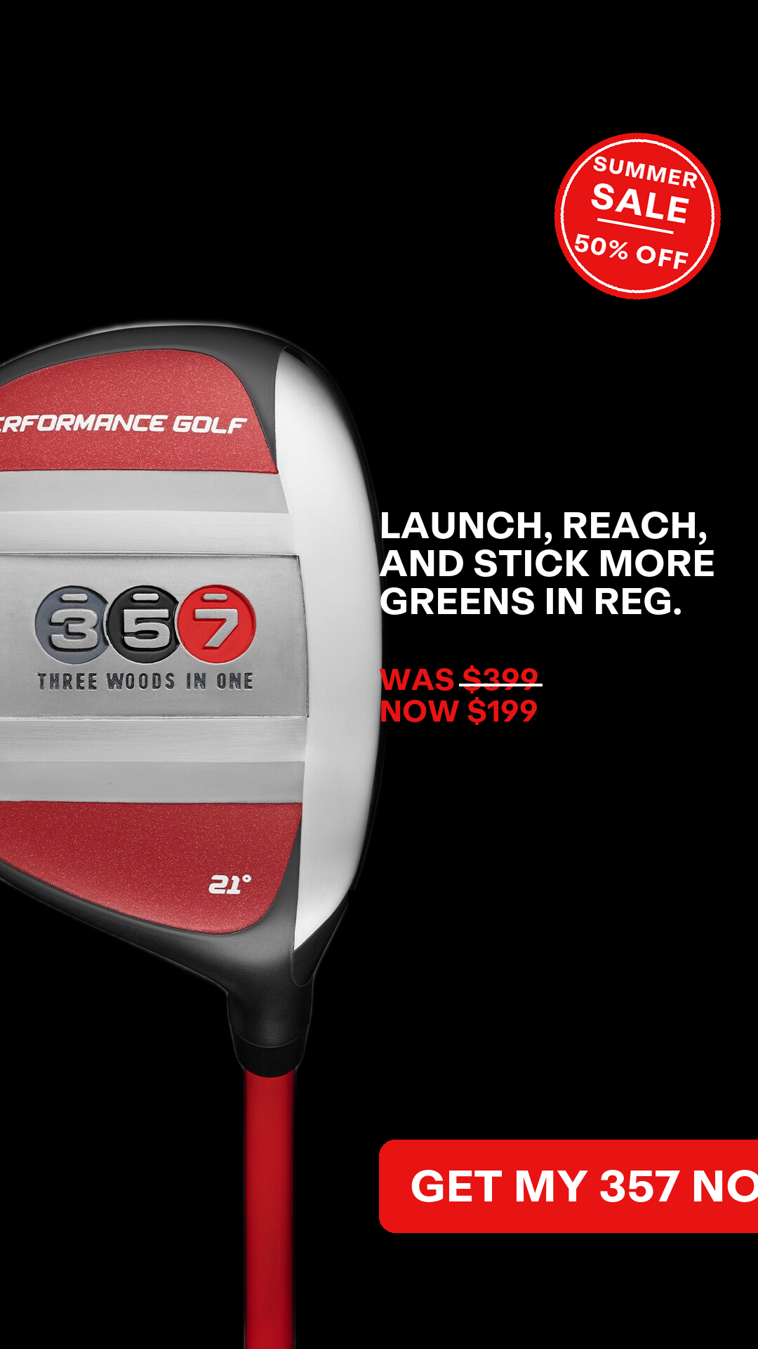 Performance Golf Facebook ad