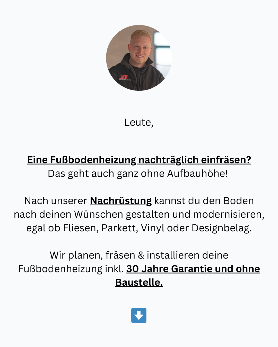 DML Fußbodenheizung - Nachträglich fräsen Facebook ad