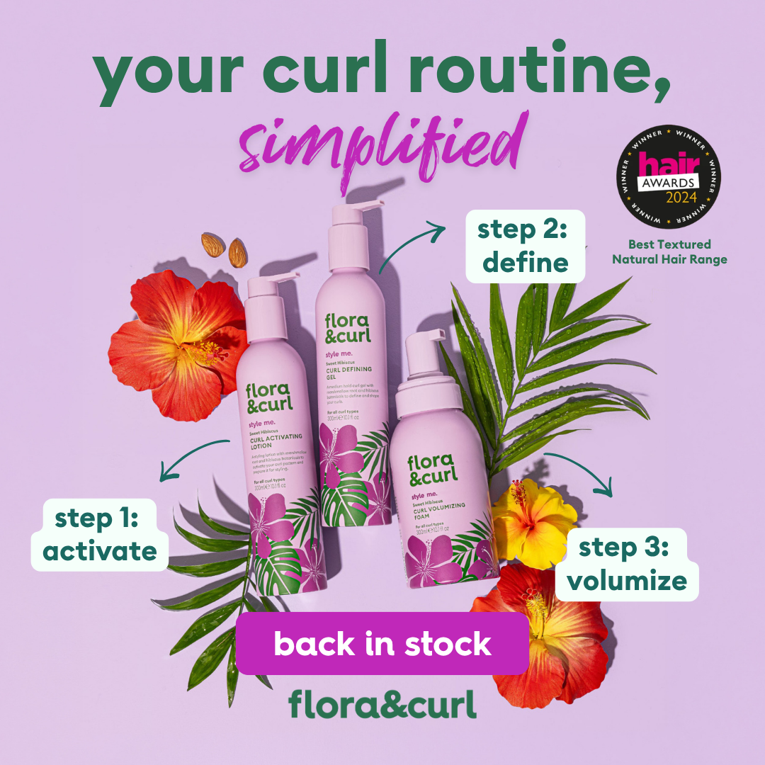 Flora & Curl Haircare Facebook ad