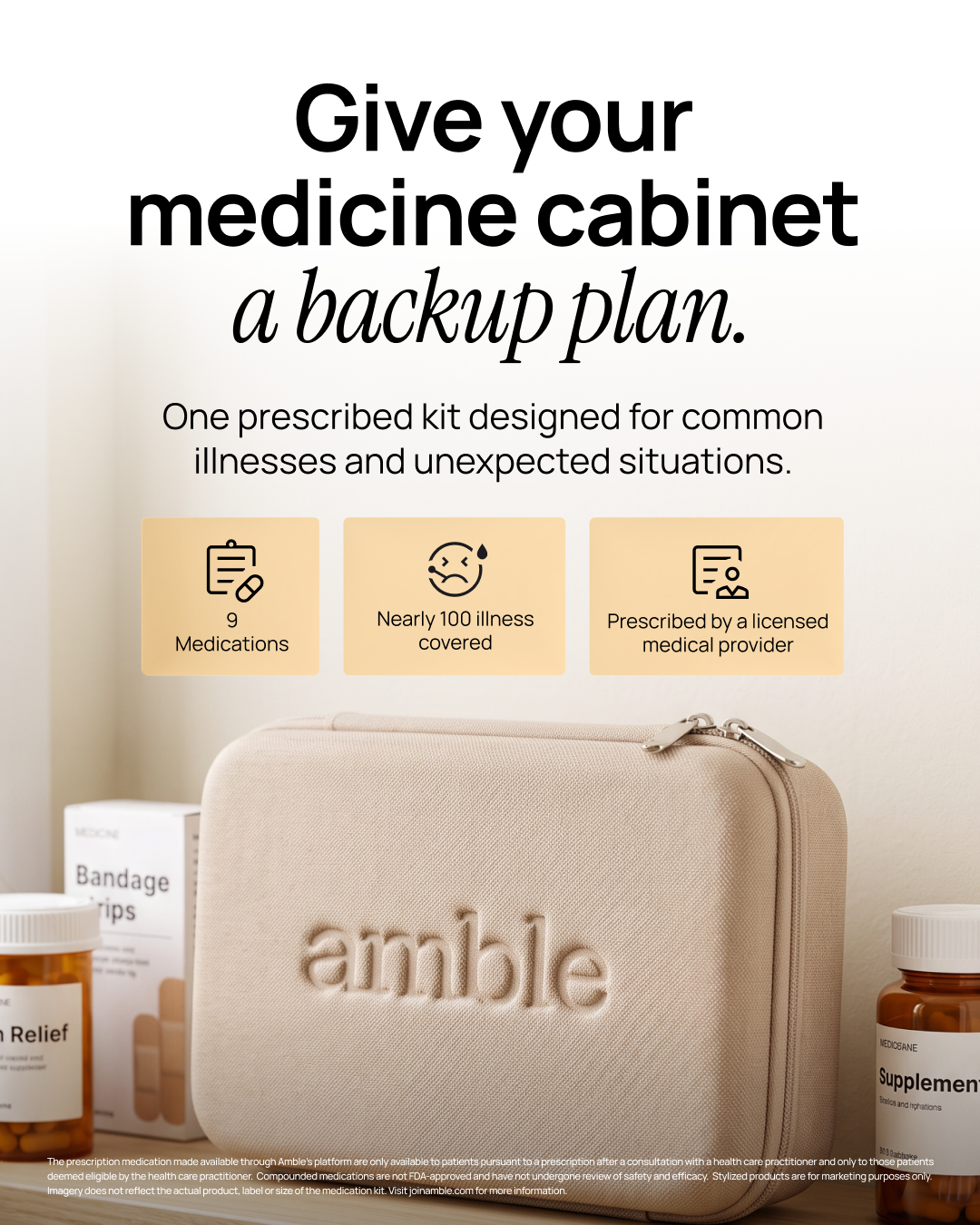 Join Amble Facebook ad: Amble's Just in Case Kit
