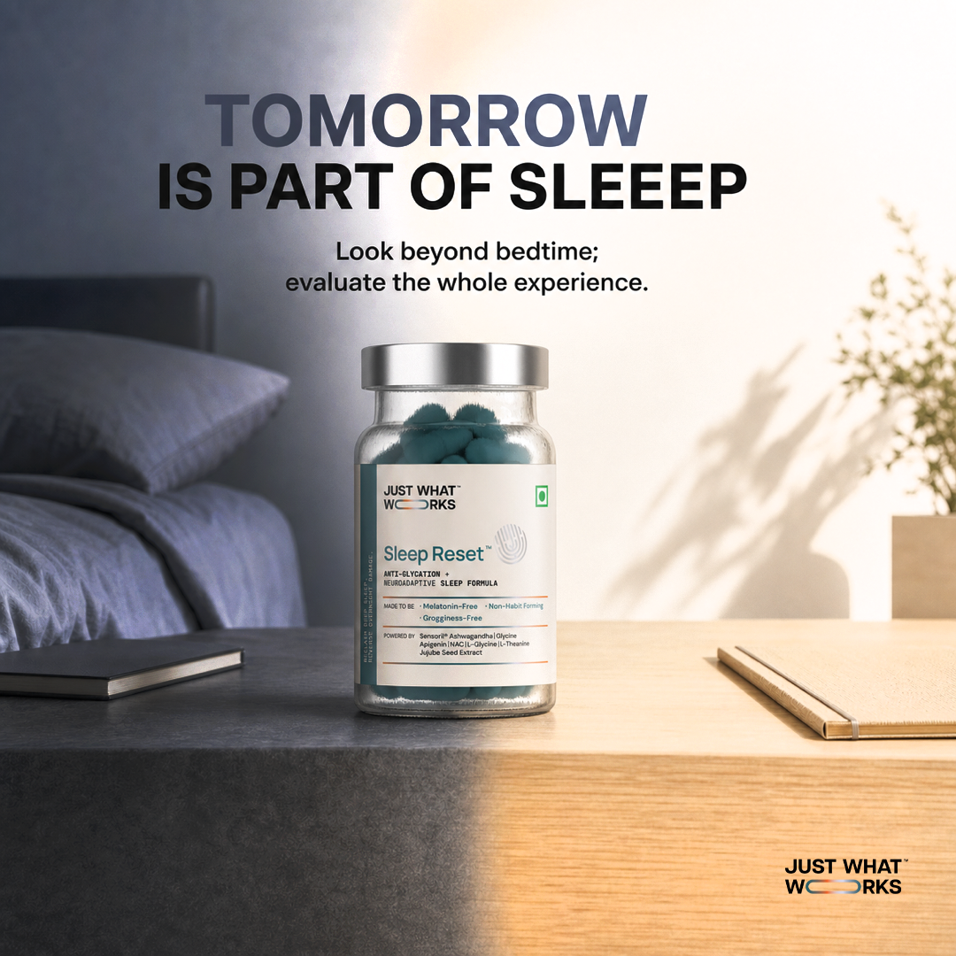 Just What Works Facebook ad: Reset Your Night. Wake Up Better.