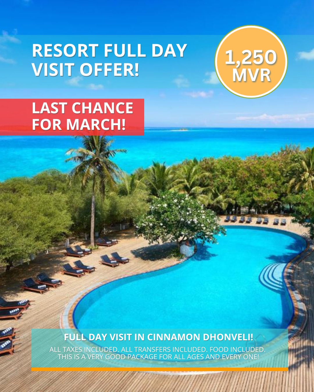 Moodhu Holidays Maldives for Locals & Work Permit Holders Facebook ad: Last Chance for March!