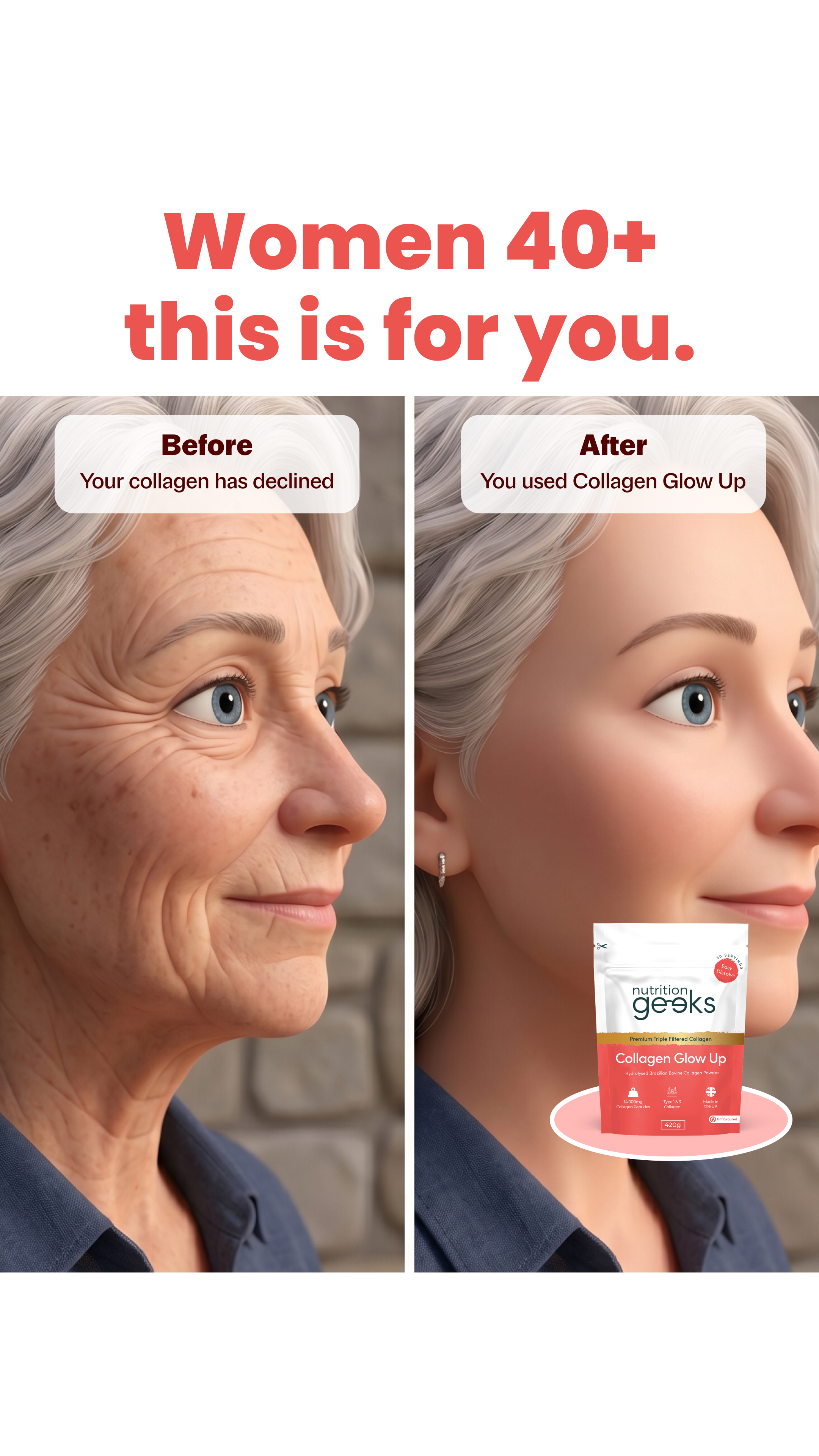Radiant Over 40 Facebook ad