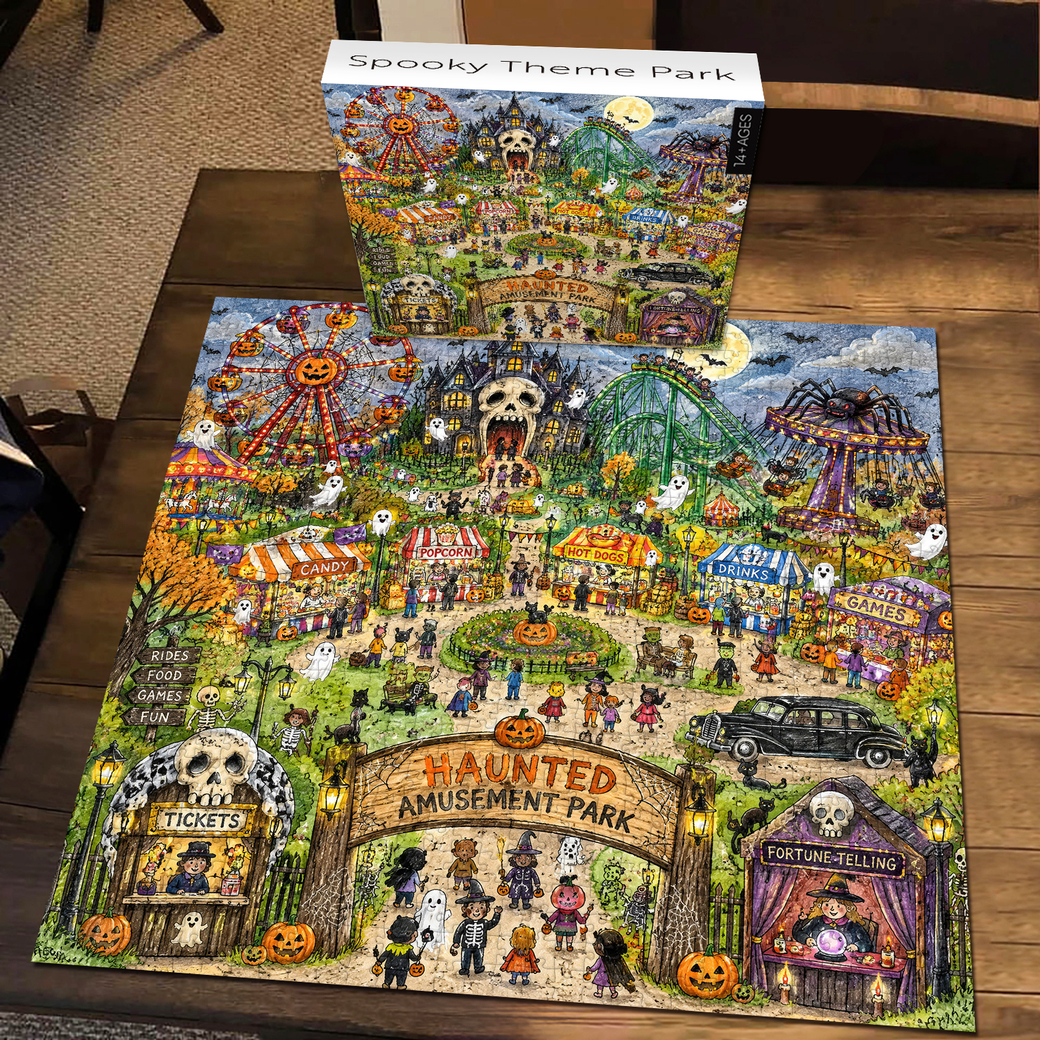Pickforu Facebook ad: Spooky Theme Park Jigsaw Puzzle 1000 Piece